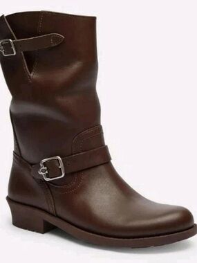 NWT Coach Dawn Moto Slouchy Leather Boots Size 7.5